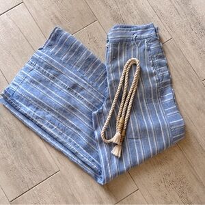 Antropologie 100% linen wide leg pants